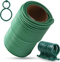 80 Feet Green Plant Twist Ties, Soft Plant ties for Support with 20 PCS Clips, Gardening Supplies for Plants Office Home Organization 3mm Diameter