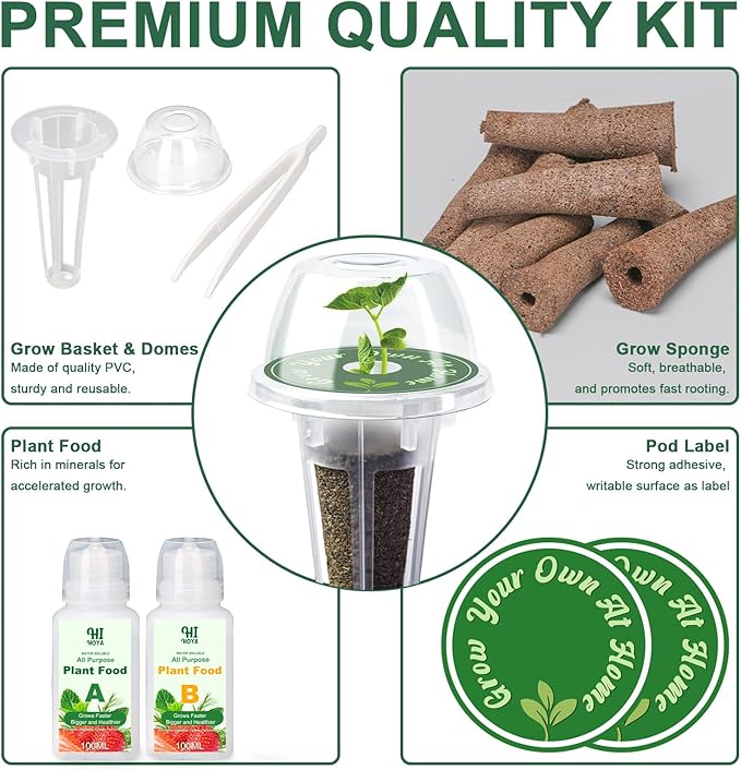 Flower Seed Pod Kit Mix of 6 Different Included Pansy, Cosmos, Zinnia, Marigold, Snapdragon, Cascading Petunia Flower Seed Starter Pod Kit for Hydroponics Growing System with Plant Food, 8-Pod