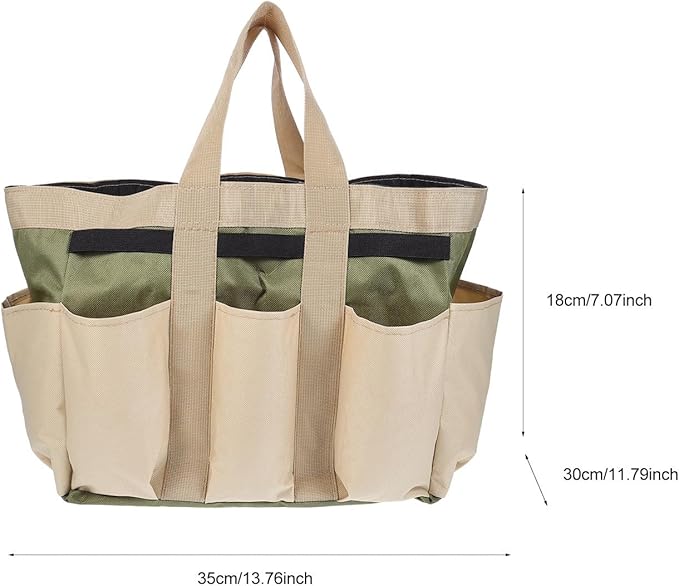 Alipis Garden Tool Container and Portable Oxford Cloth Garden Tote Bag with Multi-pocket Storage for Outdoor Gardening Tools Organizer