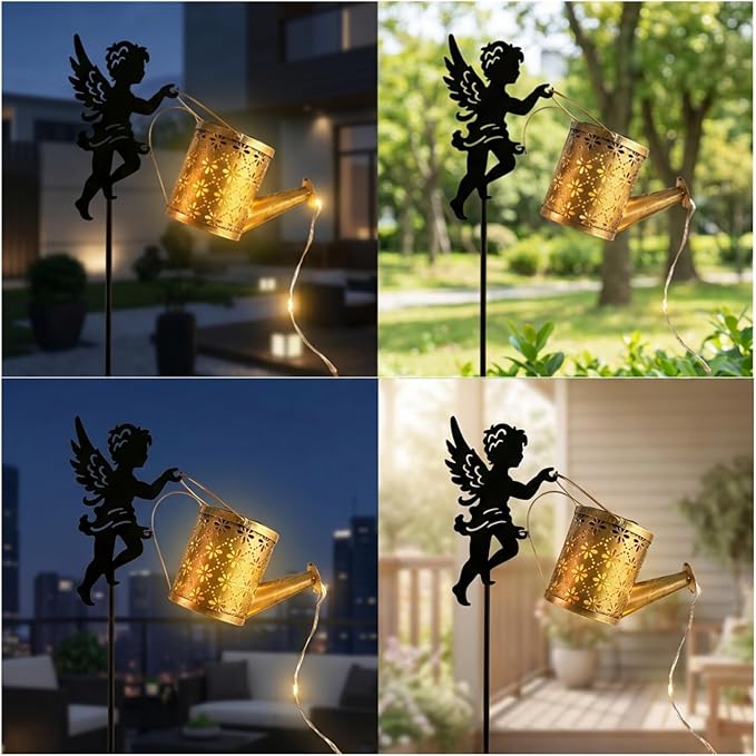 Angel Solar Garden Lights,Waterproof Solar Watering Can Lantern,Hanging Decoration Lights for Lawn Patio Yard Garden and Porch for Grandma,Mom,Girlfriend or a Birthday(Angel)