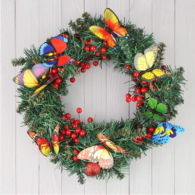 VGOODALL 50pcs Butterfly Garden Decorations, 11.5 inch Plastic Butterfly Stakes Ornaments Artificial Butterflies for Flower Bouquet Arrangements Crafts Outdoor Wall Patio Plant Yard Decor