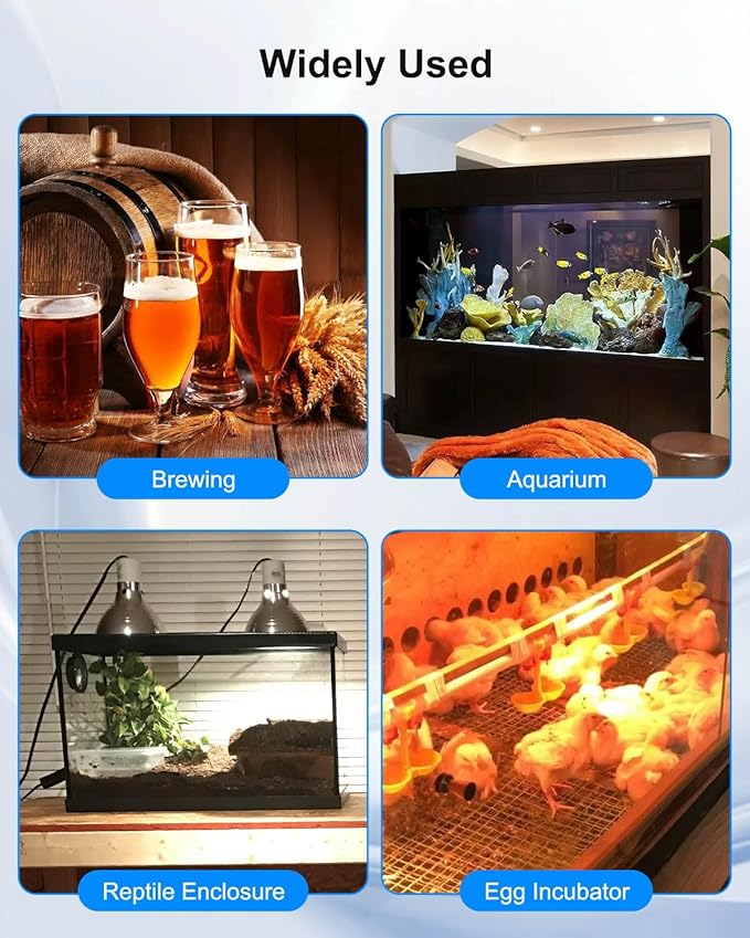10A 110V Temperature Controller, Digital Thermostat Switch for Seedling Germination, Home Brewing, Fermentation, Vacuum Low-Temperature Cooking, Hatching, Pet Breeding, Heaters Or Cooling Equipment