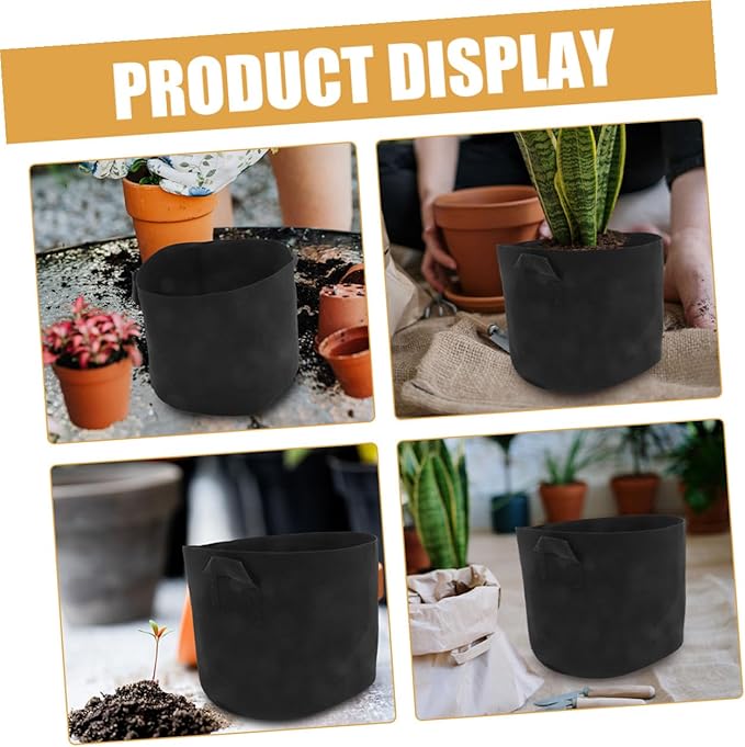 UPKOCH 3pcs 7 Gallon Non-Woven Plant Growing Bags with Handles, Thickened Round Fabric Nursery Planters for Vegetable and Flower Gardening, Breathable Seedling Pots for Garden Plant