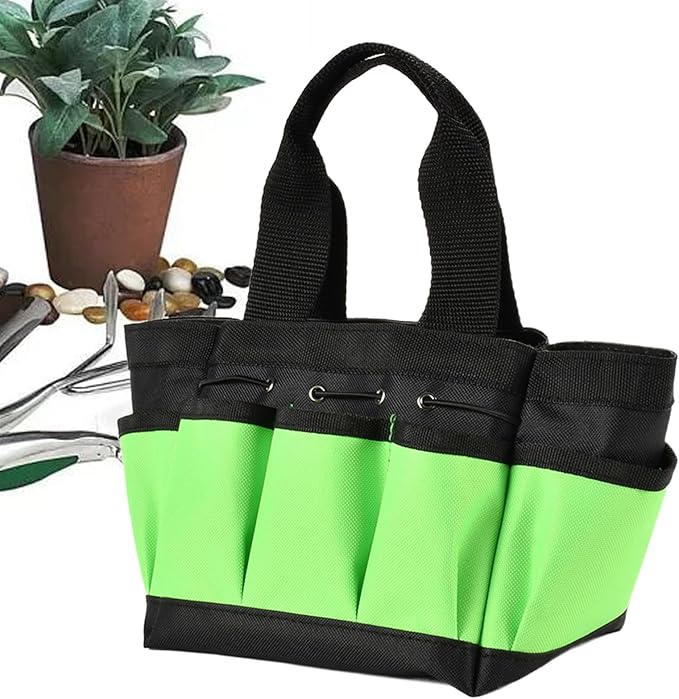 Garden Tool Storage Bag – Oxford Cloth Organizer, Waterproof Material, Lightweight Portable Design, Multiple Pocket Feature, Secure Tool Holder | Perfect Storage Gloves Scissors Hammer Nails