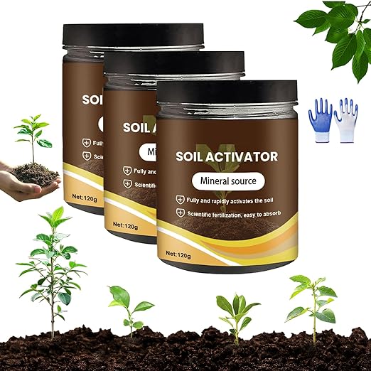 Soil Activator for Plants, 2025 New Soil Activated Treasure, Organic Soils Activator & Plant Fertilizer for Potting Mix, and Seedling Compost, Promote Plant Rooting (3Pcs)