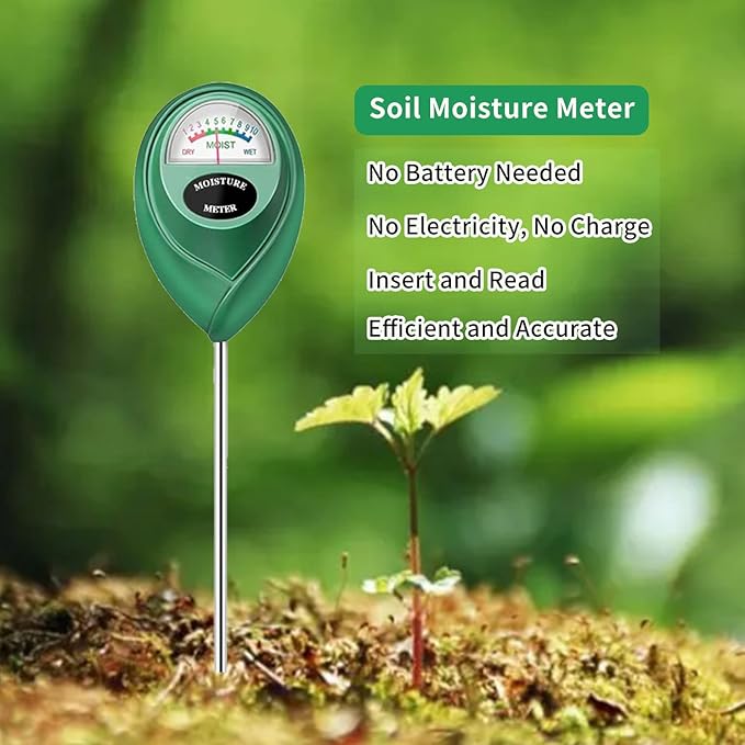 Soil Moisture Meter, Soil Moisture Monitor for House Plants, Soil Hygrometer Moisture Sensor for Indoor & Outdoor, Garden, Farm, Lawn Plant Care, No Battery Needed(Green)