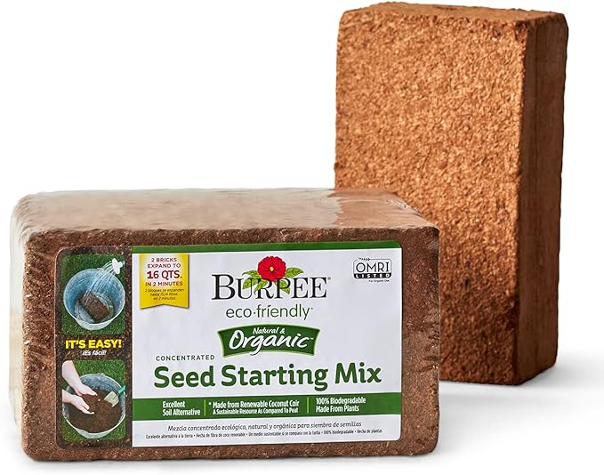 Burpee Organic Coconut Coir Concentrated Seed Starting Mix, 16 Quart (Pack of 12)