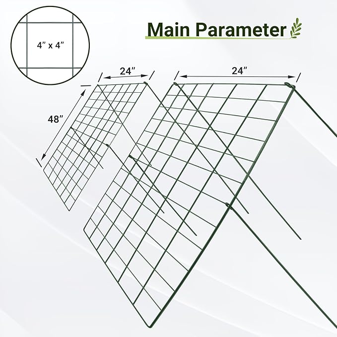 Cucumber Trellis for Garden - 2 Pack, 48" L x 24" W Garden Trellis for Climbing Plants Outdoor with Support Structures, A Frame Trellis for Climbing Vegetables Peas, Vine, Bean