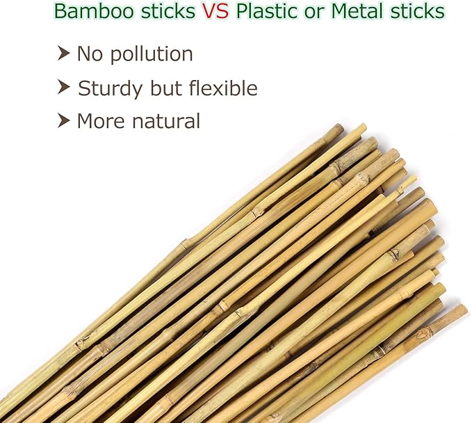Bamboo Sticks for Plants 2 Feet Bamboo Stakes for Indoor Gardening Plant Stakes Supports Potted Plants Mini Trees Garden Stakes - Pack of 30 Bamboo Poles