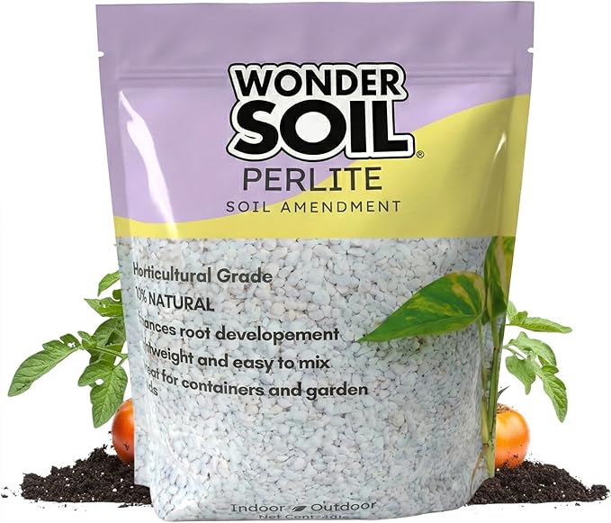 WONDER SOIL | Premium Organic Perlite for Plants | 3 lbs (4 Quarts) Natural Soil Aerator & Drainage Amendment for Indoor Plants, Seed Starting, Gardens & Potting Mix | 3 lbs