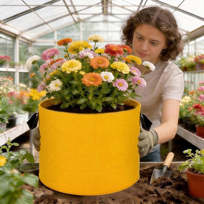 10 Gallon Grow Bags, 18 Pack Colorful Fabric Plant Pots with Handles Nonwoven Potato Grow Bags Plant Growing Containers for Indoor Outdoor Garden Fruit Vegetable Flower