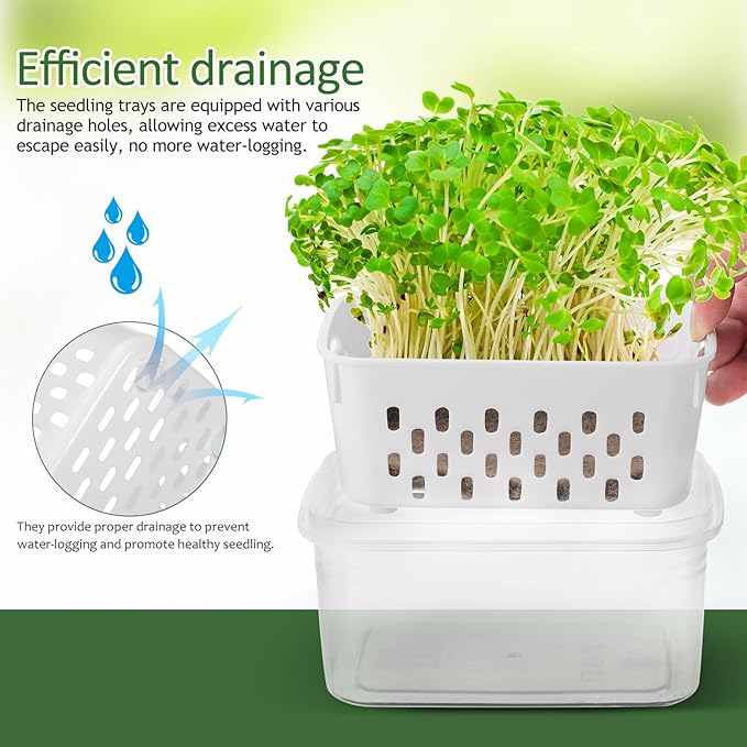 Alasum 2pcs Small Plant Nursery Pots Soilless Sprouting Trays for Seed Germination and Indoor Gardening Accessories