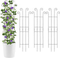 4 Pack 32'' Wave Shape Black Metal Trellis for Climbing Plants Indoor & Outdoor, Garden Trellis for Houseplants Flowers Vine Ivy