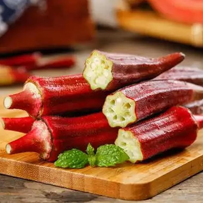 Mix Okra Seeds for Planting, 300pcs Non-GMO Heirloom Okra Vegetable Seeds, Vegetables Plants Fresh Food Plants Home Garden for Outdoors Indoors