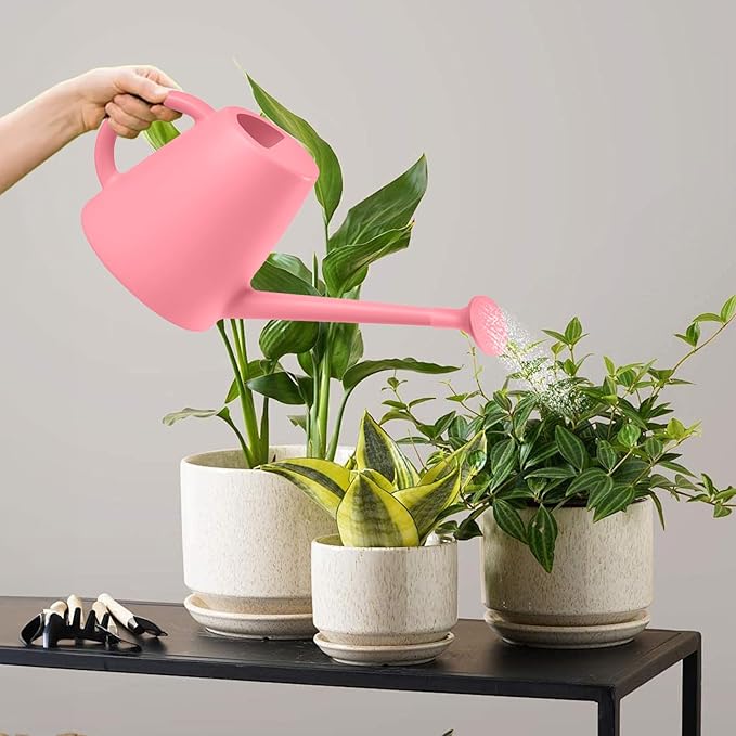 Indoor and Outdoor Watering Can - Long Spout -1/2 Gallon (64oz) - Pink