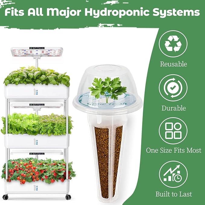 Salsa Seed Pod for Aerogarden - 12 Hydroponic Refill Grow Pods with 6 Packets Seeds of Basil, Cherry Tomato, Bell Pepper, Cherry Radish & Cilantro for Most Hydroponic Systems Ahopegarden, LETPOT, URUQ