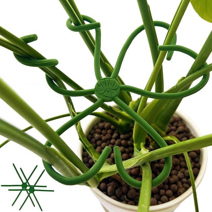 2 Pcs Free-Form Bending Silicone Plant Stem Support, L Size Flexible Hook Monstera Stem Supports, Reusable Silicone Plant Climbing Stakes Indoor Outdoor