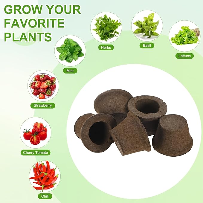 M METERXITY 5-Pack Grow Sponges, 3.5x2.3x2.4 Inch Replacement Root Growth Sponges Seed Pods for Plant Rooting/Seed Germination/Hydroponic Gardens System Supplies, Starter Plug for Seeds