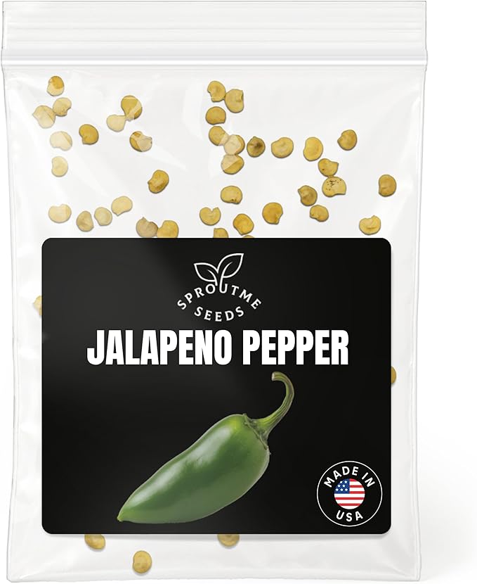 Jalapeno Pepper Seeds for Planting – 50 Medium Hot Jalapeno Seeds, 2500–8000 SHU, Non-GMO Heirloom, High Germination, Indoor & Outdoor Garden (Capsicum annuum)
