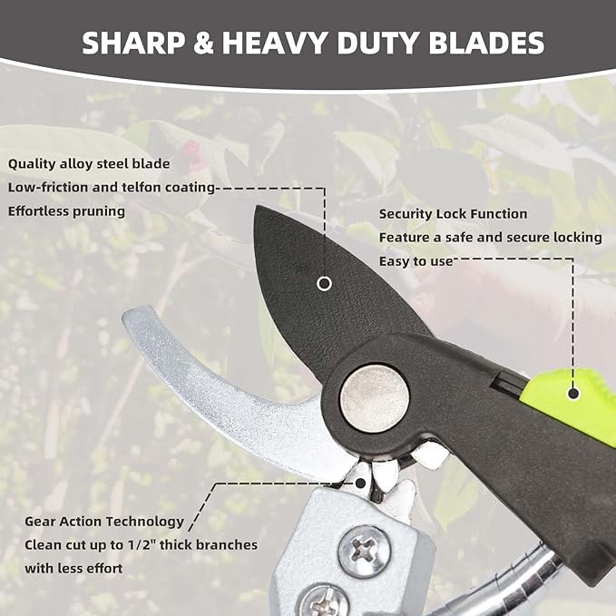 Loppers for Tree Trimming, Heavy Duty Branch Cutter Pruner with Gear Technology, Labor Saving Pruning Shears Gardening Tools Tree Clippers Tree Trimmer up to 1.3 Inch Clean Cut Capacity