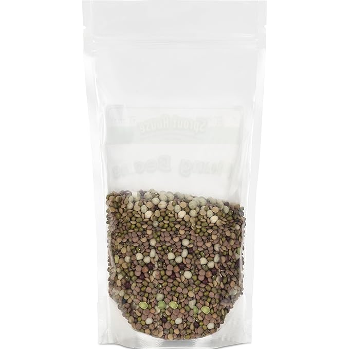 The Sprout House Certified Organic Non-gmo Sprouting Seeds Holly's Mix - Mung, Adzuki, Green Pea, Red Lentil, French Lentil, Green Lentil 1 Pound