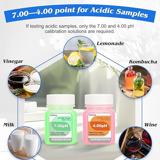 Calibration Buffer Solution kit 4/7/10 and 1413µS/cm, TDS/EC Standard Solution for Calibrating pH Meter TDS Tester EC Salinity Multifunction Meter, Suitable for Hydroponics, Aquaponics, Lab