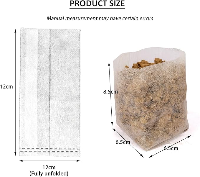 300 Pcs Plants Nursery Bags Non-Woven Seedling Grow Bags for Vegetables Flowers Fruits Trees Planting Transplant for Home Garden Pots (300, 12 * 12cm)