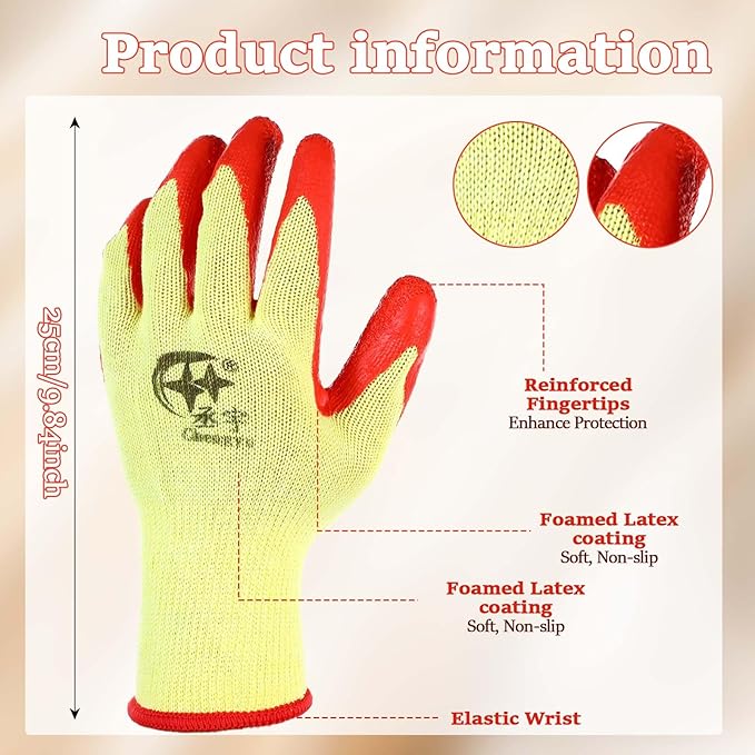 16 Pairs Gardening Gloves for Women Ladies, Breathable Rubber Coated for Yard Garden, Outdoor Indoor Protective Work with Grip, Medium Size, Multicolor