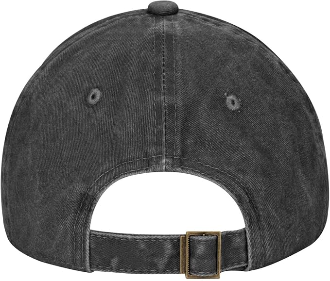 Black Seeds Sprouting Printed Washed Cowboy Baseball Cap for Adults - Stylish and Breathable Hat