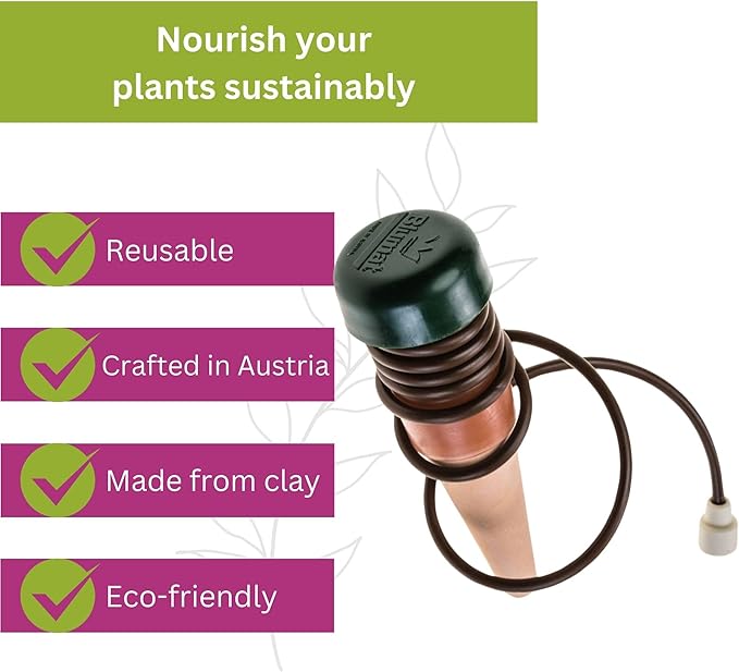 Blumat Classic Self-Watering Stakes - Prevents Overwatering and Underwatering for Healthy Growth While You are Away - Ideal for Indoor Plant Watering, 25 Pack, wo Adapter
