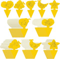 Qualirey 200 Sheets Fruit Fly Sticky Traps for Fruit Fly Gnat Trap for House Indoors Sticky Traps Catcher for Gnats Fungus Gnats Mosquito Catcher for Kitchen Outdoor Plants (Cute Style, Yellow)