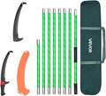 VEVOR Manual Pole Saw, 3.87-27 ft Extendable Pole Tree Pruner, Sharp 65Mn Steel Blade, Lightweight Fiberglass Handle Pole, Double-Hook Saw for High Branch Trimming, Pruning Tool for Palms, Shrubs
