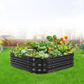 Galvanized Raised Garden Bed, 4x4x1ft Garden Planter Bed Outdoor, Heavy Duty Rustproof Steel Raised Bed Kit for Gardening Vegetables Fruits Flowers Grow Black