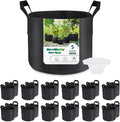 GreatBuddy 5 Gallon Grow Bags 24-Pack, Thick Fabric Pots for Plants, Sturdy Handles & Reinforced Stitching, Labels Included, Black