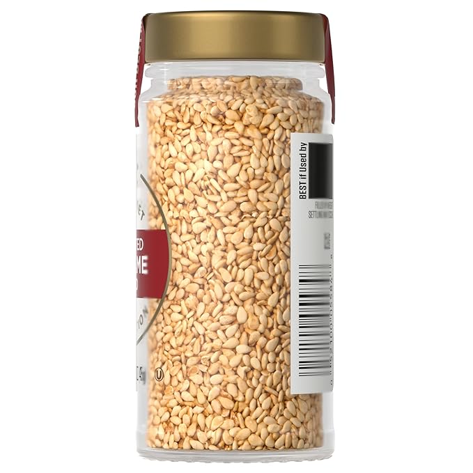 McCormick Gourmet Collection Toasted Sesame Seed, Non GMO, Kosher, Our Best Herbs & Spices, Toasty Flavor, Golden Color, Elevate Stir-Fry, Sushi, Rice, Salmon, Baked Goods, Salad & More, 1.62 oz