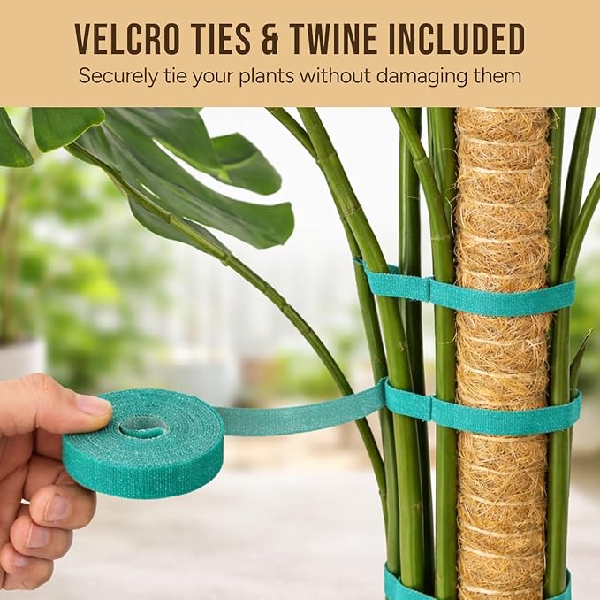 Craft911 Moss Pole Monstera Plant Support – 2 Pack 30” Bendable Moss Pole Monstera Plant Support, Plant Stakes for Indoor Plants, Tall Plant Sticks Support for Climbing Plants