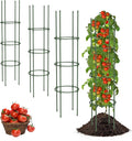 6 Pack Tomato Cages for Garden, 49" Tall Adjustable Heavy Duty Rust Resistant Tomato Trellis, with Upgraded Coupler for Raised Beds & Pots, Plant Stakes and Supports for Climbing Vegetables, Flowers