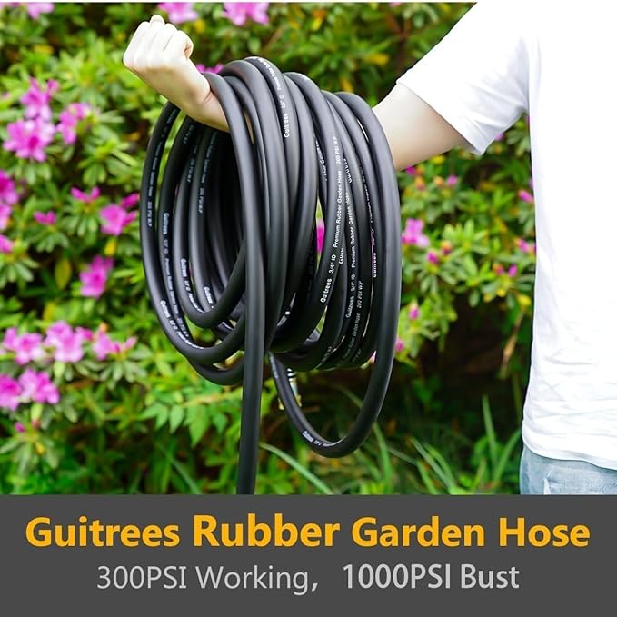 Leader Garden Hose 5ft x 3/4", Heavy Duty Short Water Hose, Male to Female Fittings, Five Layered Braiding for Durability, 1000PSI Burst, 300PSI Working (Black)
