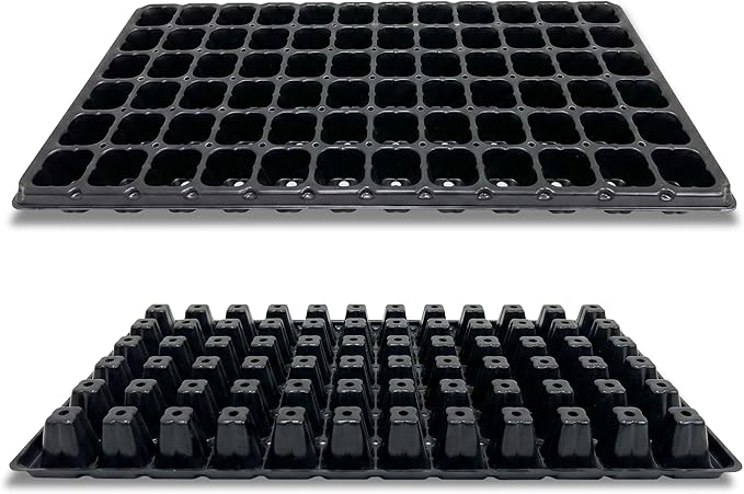 Gardzen 10 Pack 72 Cell Seed Starter Trays, 1.75" Deep Plug Tray for Seedlings, Thick Seedling Trays with Drainage Holes, Fit Standard 1020 Drip Tray