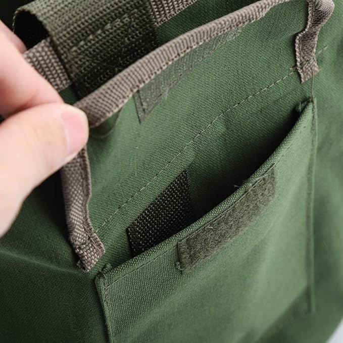 Portable Bucket Garden Tool, Storage Pouch, Lightweight Foldable Garden Tote with 2 Side Pockets, for Organizing Gardening Tools and Outdoor Equipment