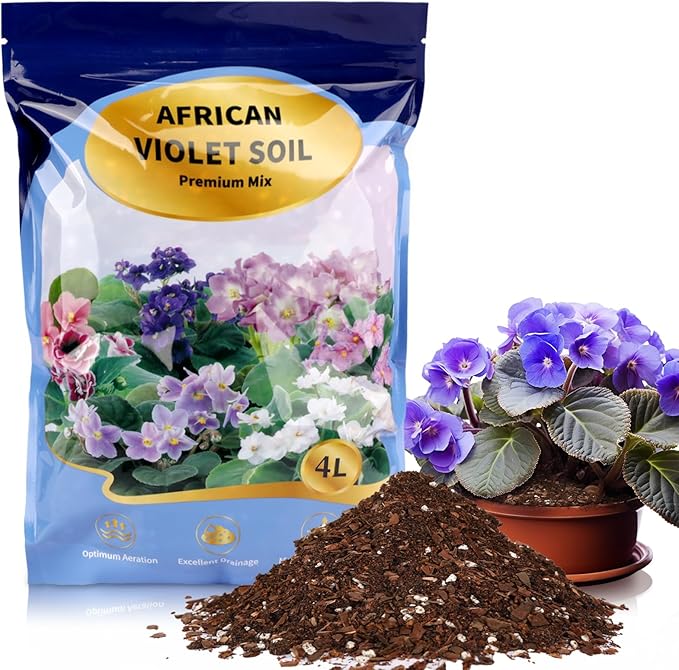 African Violet Potting Soil Mix 4qt, Pre-Mixed Acid Soil Ideal for African Violets to Ensure Optimal Nutrient Uptake and Vibrant Blooms
