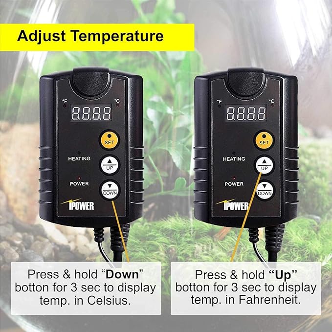 iPower 24W 2 Feet T5 Fluorescent Grow Light Stand Rack (6400k) and 10" x 20.5" Seedling Heat Mat and 40-108 Degrees Fahrenheit Digital Heat Mat Thermostat Controller Combo Set for Seed Germination