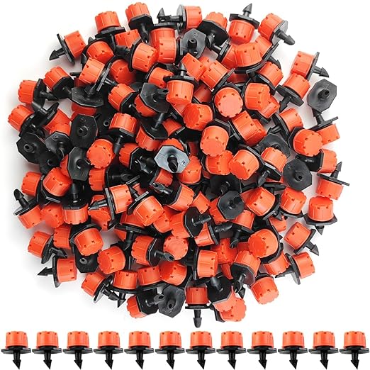 GXXMEI 150PCS Adjustable Irrigation Drippers Sprinklers 1/4 Inch Emitter Dripper Micro Drip Irrigation Sprinklers for Watering System