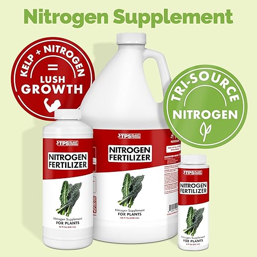 TPS NUTRIENTS Nitrogen for Plants, Tri-Source N Nitrogen for Lush Green Growth, Liquid Plant Fertilizer 8 oz (250mL), SUPPNITRO8OZ