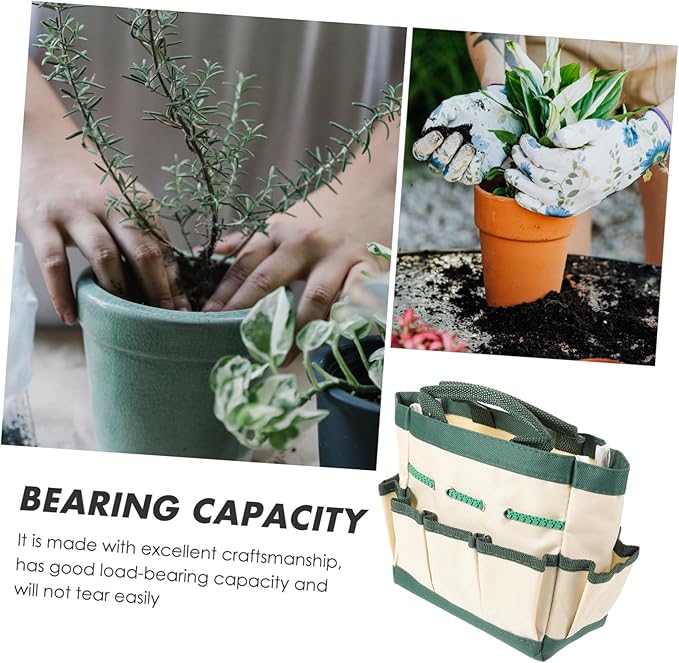 NUOBESTY 1pc Capacity Multifunctional Gardening Tool Organizer Bag Oxford Cloth Portable Garden Tool Tote for Efficient Storage and Easy Handling