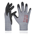 DEX FIT Nitrile Work Gloves FN330, 3D-Comfort Stretchy Fit, Firm Grip, Thin & Lightweight, Touch-Screen Compatible, Durable, Breathable & Cool, Machine Washable; Grey S (7) 12 Pairs