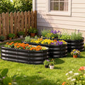 COMHOMA 3 Pack Raised Garden Bed 4x2x1ft,Galvanized Metal Planter Box Kit for Outdoor Gardening,Large Vegetable Flower Growing Beds with Gloves Tools,Black