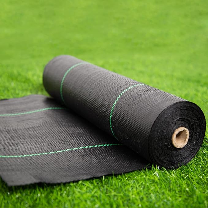 Garden Weed Barrier Landscape Fabric,Weed Block Fabric Heavy Duty 3.2OZ,Woven Mulch for Landscaping Ground Cover Weed Control Fabric, Black Garden Bed Liner (1.4ft x 200ft)