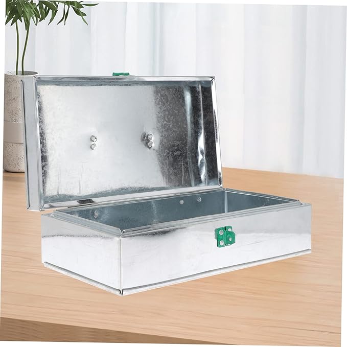 Garden Tool Storage Box Portable Iron Case Handle Lock Capacity Organizer for Gardening Tools Easy to Carry Lightweight for Home Outdoor Use