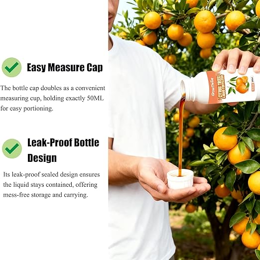 10oz Citrus Fertilizer & Fruit Tree Fertilizer - Orange, Lemon, Lime, Mango, Ideal Micronutrients Plant Food for Tropical Fruit Trees to Grow More Fruit - Garden-Growing Miracle Nutrients